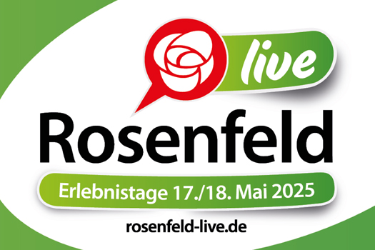 Logo von Rosenfeld Live 2025 mit Veranstaltungsdatum und Website-Adresse